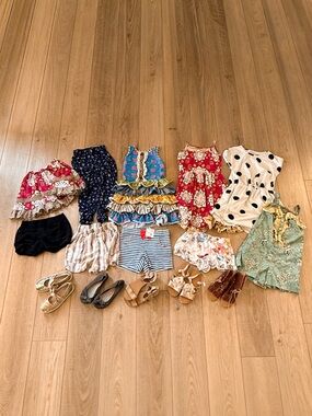 GIRLS SPRING SUMMER BOUTIQUE OUTFIT BUNDLE SIZE SMALL 6/7 BOHO TRENDY CASUAL
